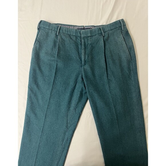 NWT Incotex Slowear Men's 52 US 33 Slim Fit Pattern 30 Wool Trousers Teal - Picture 4 of 13